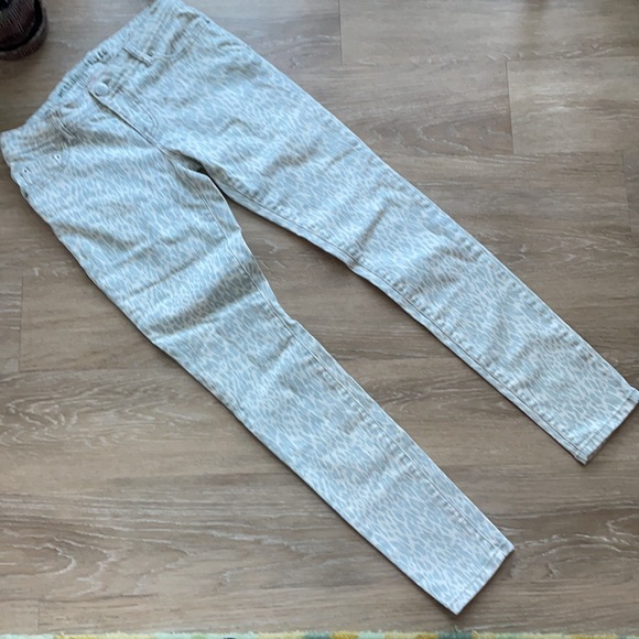 Mossimo Supply Co. Blue Leopard Cheetah Print Women’s Midrise Skinny Jeans - Picture 2 of 8